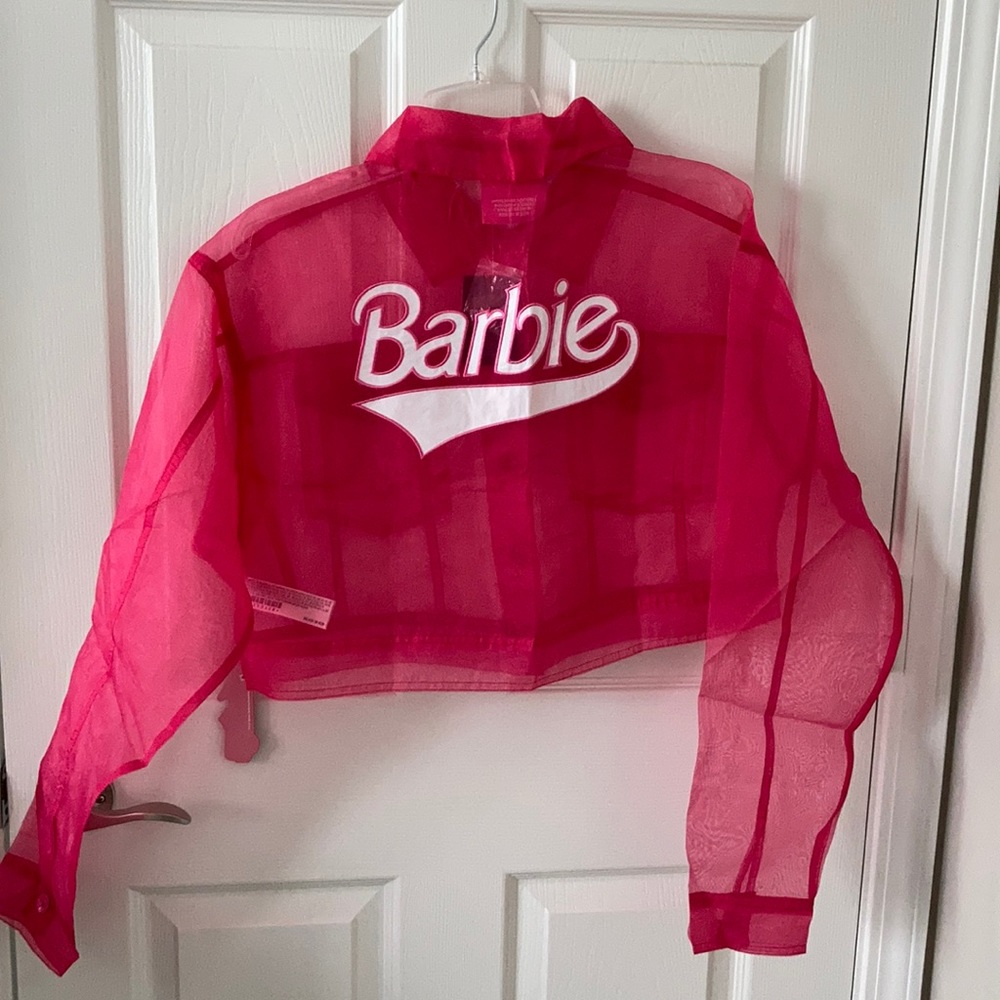 Forever 21 x Barbie Hot Pink Sheer Crop Jacket